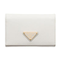PRADA Leather Card Holder Women's White