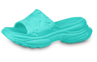 LOUIS VUITTON Pool 55 Line Stylish Sandals Women's Aqua Green
