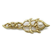 CHANEL Gold-plated Faux Pearls Brooches Women's Gold