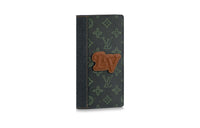 LOUIS VUITTON Brazza Coated Canvas Wallet Men's Dark Blue