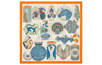 HERMES Silk Scarf Women's Beige