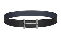 HERMES Leather Belts Men Black/Midnight Blue