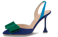 LOUIS VUITTON Blossom Flared Heel High Heels Women's Blue