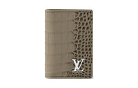 LOUIS VUITTON Crocodile Leather Wallet Men's Olive Green