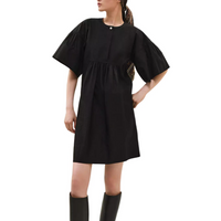 HERMES Short-Sleeved Dresses Women's Black