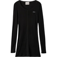MIU MIU Logo-Patch Long-Sleeved Mini Dress