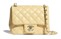CHANEL Classic Flap CF Lambskin Shoulder Bag Crossbody Bag Mini Women's Yellow
