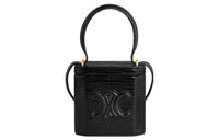 CELINE Triomphe Arc De Triomphe Lizard Skin Box Bag Shoulder Bag Crossbody Bag Handbag Regular Women's Black