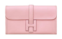 HERMES Jige Swift Calfskin Coin Purses Wallets Women's Pink
