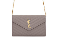 SAINT LAURENT Monogram Leather Chain Wallet, Shoulder Bag, Crossbody Bag Women's