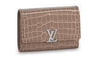 LOUIS VUITTON Capucines Short-Snouted Crocodile Leather KapSin Wallet Women's Taupe