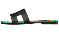 HERMES Oran Slide Slippers Women's Black Green