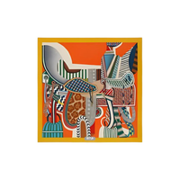 HERMES Cashmere Silk Scarves Men's Multicolor