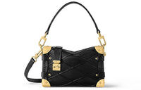 LOUIS VUITTON Lambskin One Shoulder Shoulder Bag Crossbody Bag Handbag Small Size Women's Black