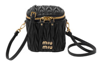 MIU MIU Matelasse Nappa Leather Mini Pouch Black