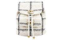 CHANEL 22K Autumn And Winter Woolen Backpack Women's White