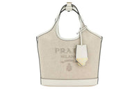 PRADA Fabric With Leather Shoulder Bag, Crossbody Bag, Handbag Mini Women's Ecru