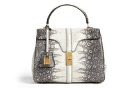 CELINE 16 Lizard Skin Handbag Trumpets Women's Natural