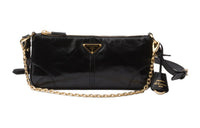 PRADA Re Edition Leather Crossbody Bag, Shoulder Bag Medium Size Women's Black