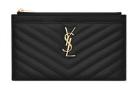 SAINT LAURENT Calfskin Wallets Clutches Women's Black