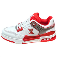 LOUIS VUITTON Trainer Low-Top Skateboard Shoes Unisex White Red