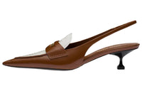 MIU MIU Penny Slim Heel High Heels Women's White Brown