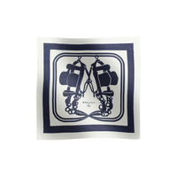 HERMES Silk Silk Scarves Women's Marine Blue