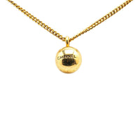 CHANEL 1998 Plated Sphere Charm Pendant Costume Necklace