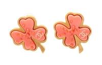 CHANEL 2003 Plated Resin Four Leaf Clover Brooch Costume Brooch