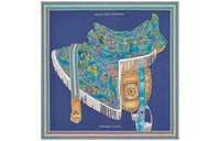 HERMES Silk Scarves Women's Indigo