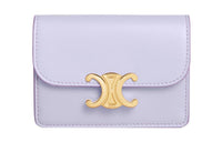 CELINE Triomphe Cow Leather Card Holder Women's Light Lavender