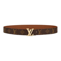LOUIS VUITTON Calfskin Leather Belts Women's Brown Width: 3CM