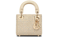 DIOR Lady Dior Canvas Dior Bag Shoulder Bag Crossbody Bag Handbag Extra Mini Women's Beige