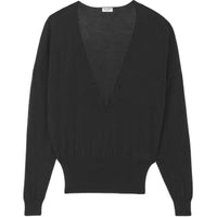 SAINT LAURENT Plunging V neck Knit Top