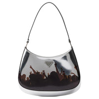 PRADA Cleo Cow Leather Shoulder Bag Regular Women's Silver