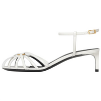 CELINE Lambskin Strap Sandals 5cm Women's White