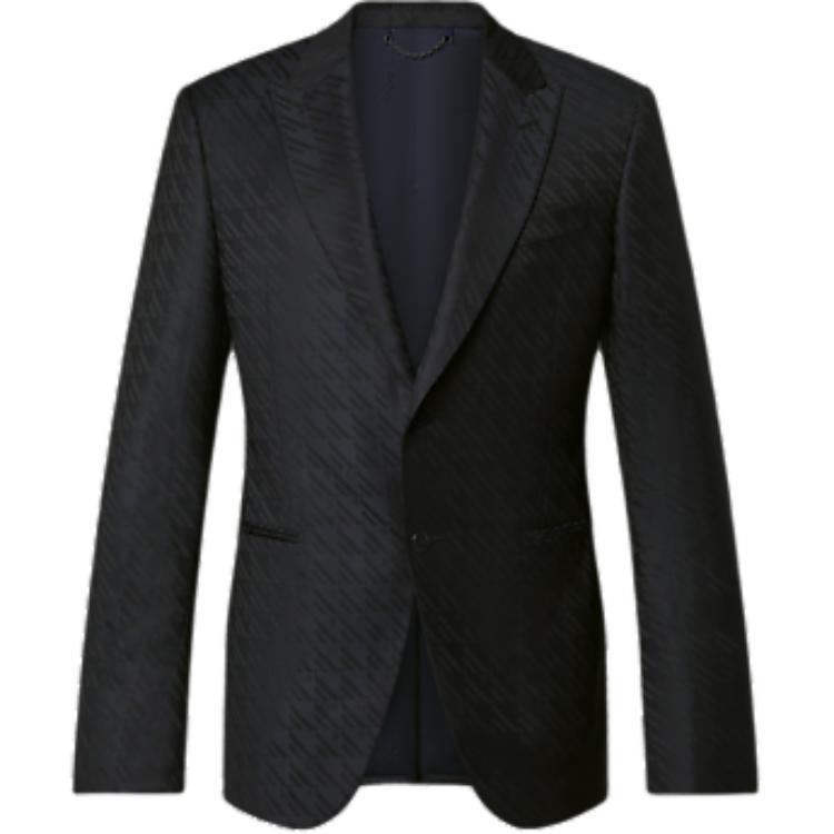 LOUIS VUITTON Single-Breasted Pont Neuf Cut-Away Jacket Business Suit Men's Marine Blue