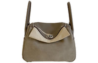 HERMES Lindy Grizzly Suede With Swift Leather Handbag, Shoulder Bag Regular Women's