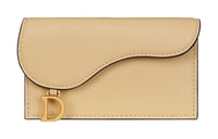 DIOR Goatskin Card Holder Regular Women's Light Yellow