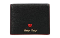 MIU MIU Sheepskin Wallet Women's Black
