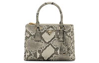 PRADA Galleria Killer Bag Python Skin Shoulder Bag Crossbody Bag Handbag Small Size Women's Light Brown