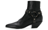 SAINT LAURENT West Harness Ankle Boots, Heel Height 6cm Women's Black