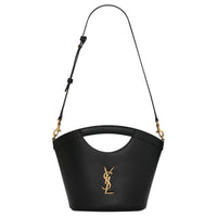 SAINT LAURENT Smooth Leather Basket Bag, Shoulder Bag, Crossbody Bag, Handbag Mini Women's Black