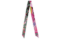 HERMES Silk Scarves Women's Ebony/Fuchsia