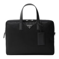 PRADA Recycled Nylon Briefcase Men's Black