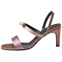 HERMES Glamour Strap Sandals 7.6cm Women's Red