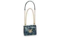 LOUIS VUITTON Twist Python Skin Handbag Shoulder Bag Crossbody Bag Mini Women's Blue