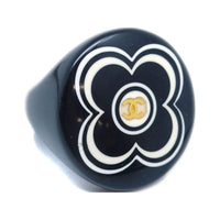 CHANEL Gold-Plated Rings Women's Black