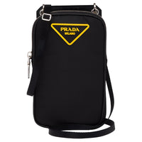 PRADA Nylon And Leather Cell Phone Pouch Men's Black