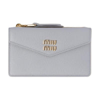 MIU MIU Leather Wallet Women's Gray